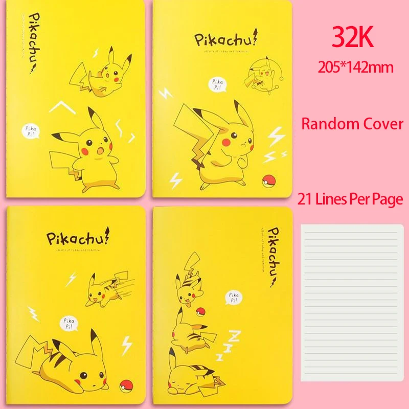 Pokemon Pikachu Kawaii Cartoon Notebook Creative Office Supplies Animation Record Book Children's Stationery Children's Gifts