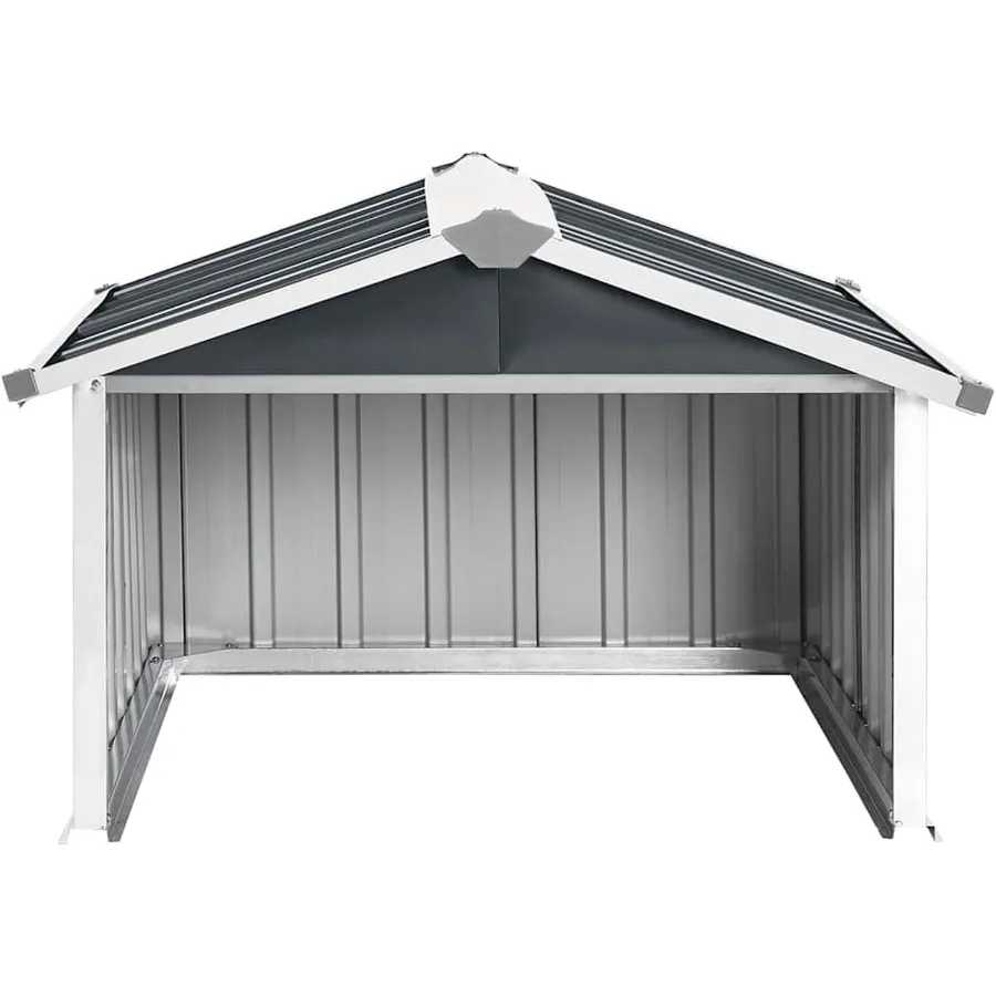 Durable anthracite garden shelter for robot lawnmower with spacious interior 92x97x63 cm, galvanised steel construction