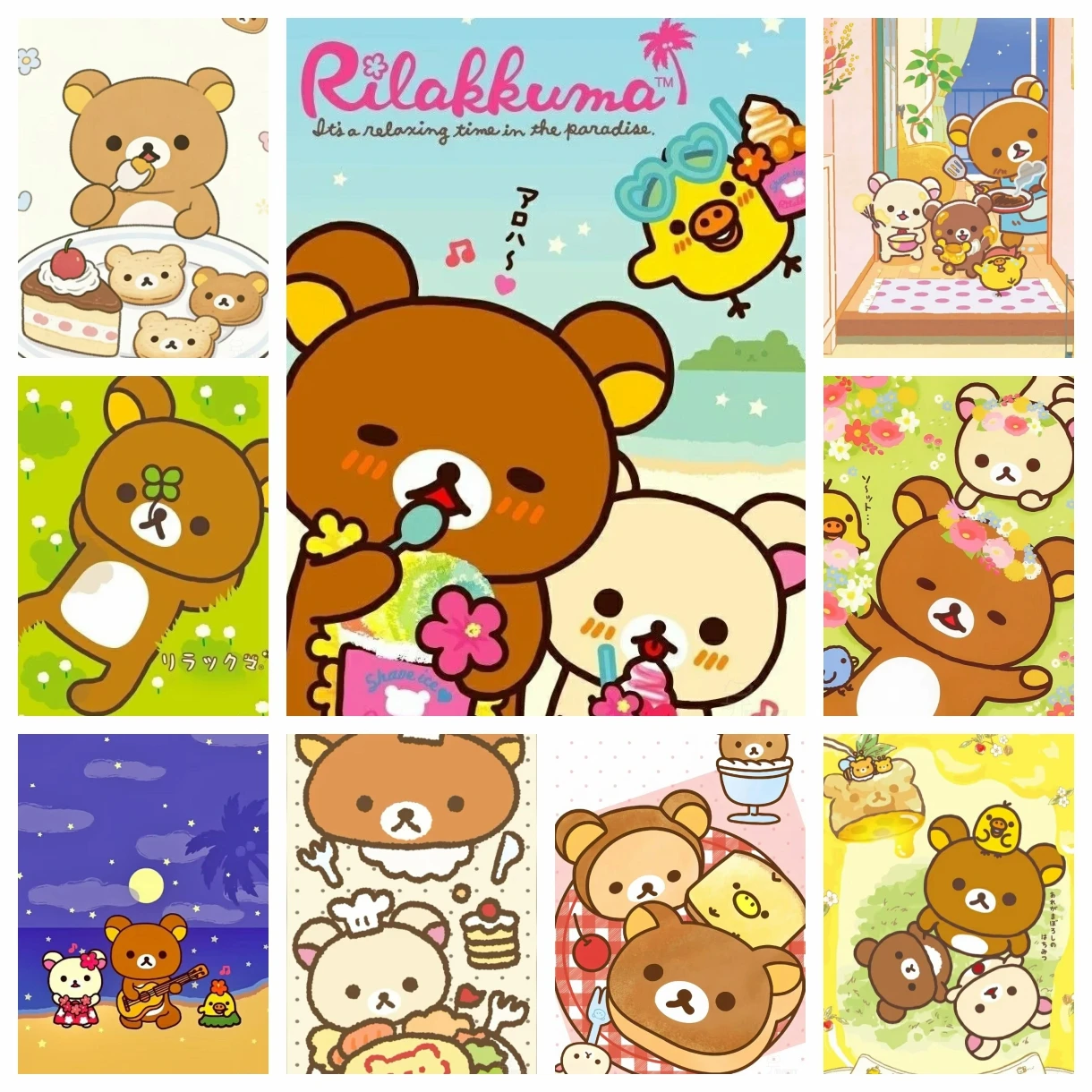 2026 New Cute Bear Anime DIY Rilakkuma Diamond Painting, Cozy Character For Living Room Wall Decoration Exquisite Gift