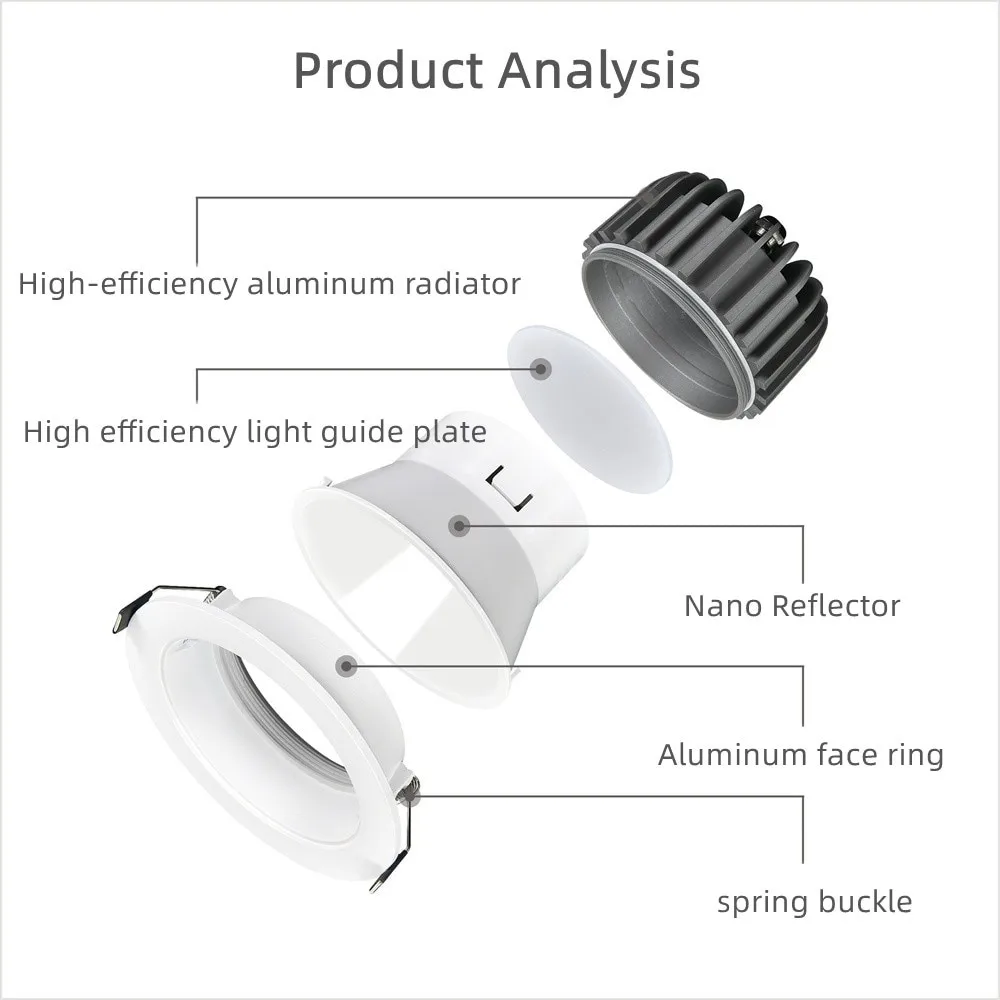 IP65 impermeabile OSRAM SMD Downlight antiriflesso 7W 12W 18W 24W 36W dimmerabile AC85-265V incasso bagno impermeabile luce interna