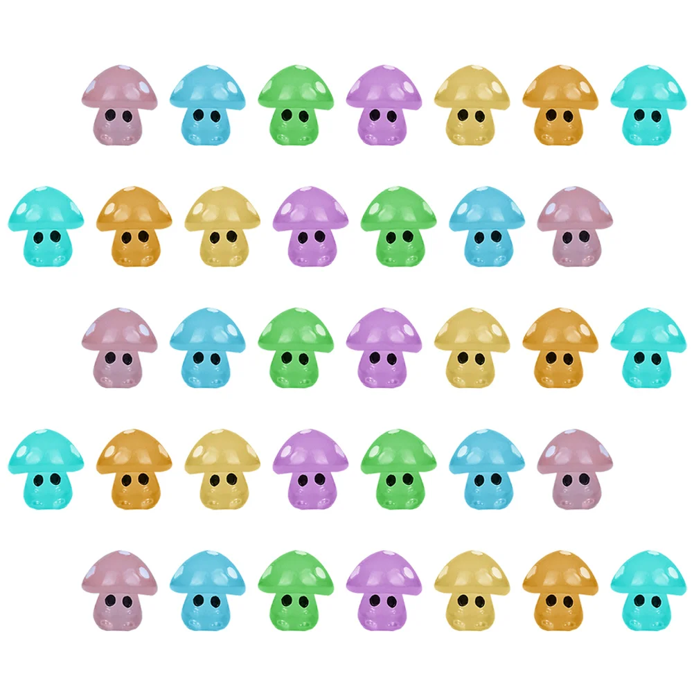 Im Dunkeln leuchtende Pilzornamente, Puppenhaus-Pilze, Terrarium-Landschaft, kleine Fee im Freien, Terrassendekoration