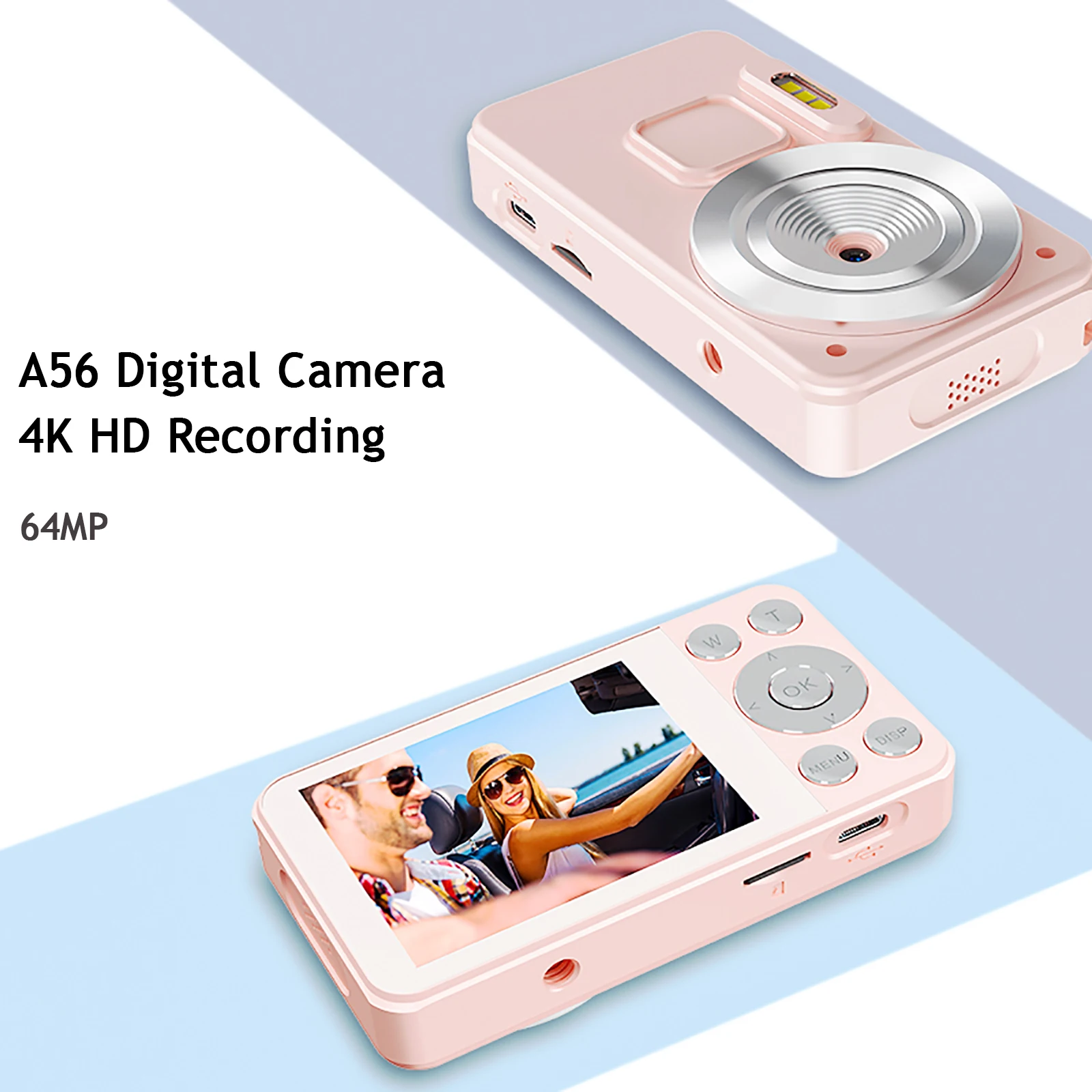 Vandlion 4K A56 HD Digital Camera Anti-Shake Autofocus Vlogging Camera 2.8 Inch IPS Screen Photography Camera for Kid Adult