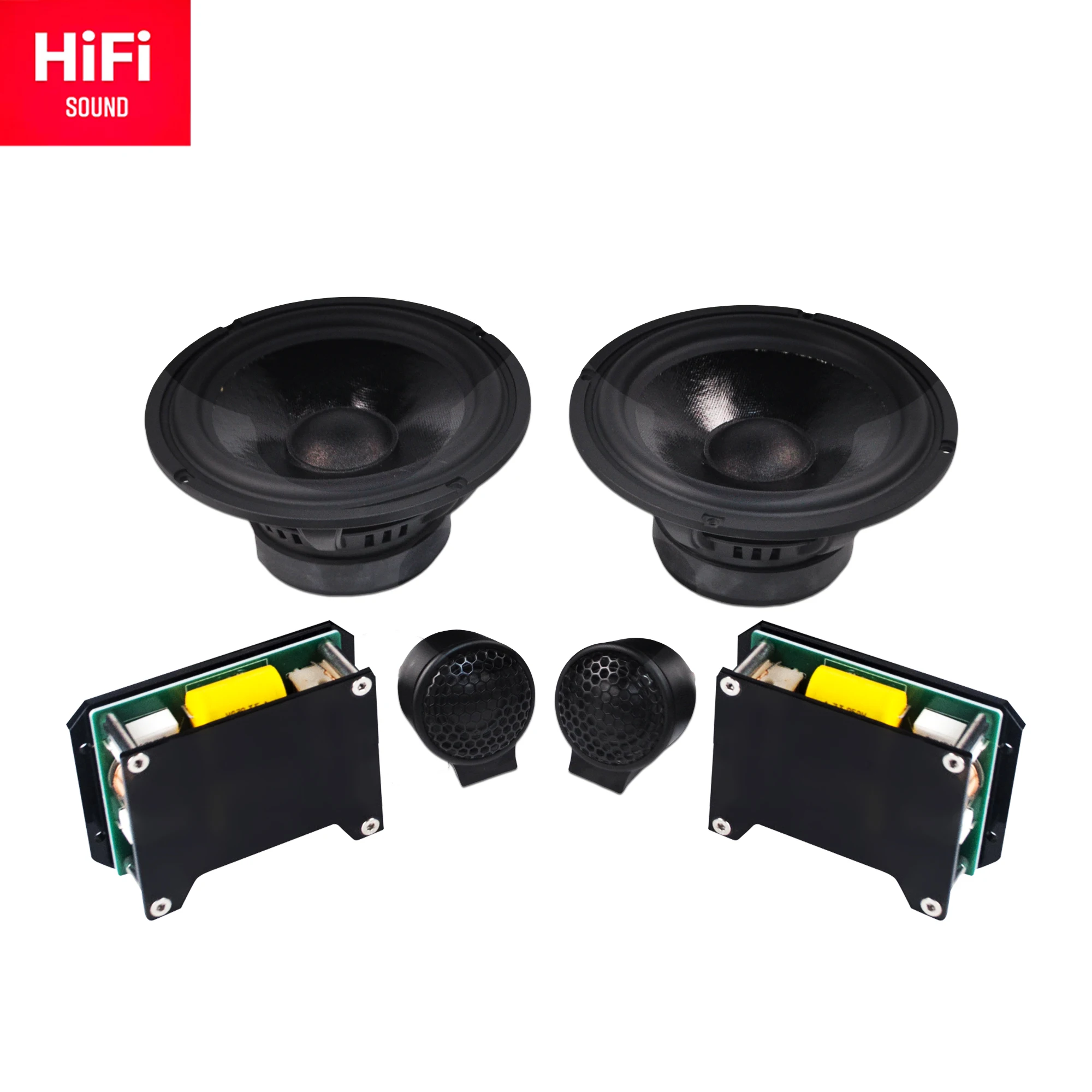 

Car Speaker 6.5 Inch 2-way 4ohm Component Speaker Set Round Speaker for Car Audio Upgrading