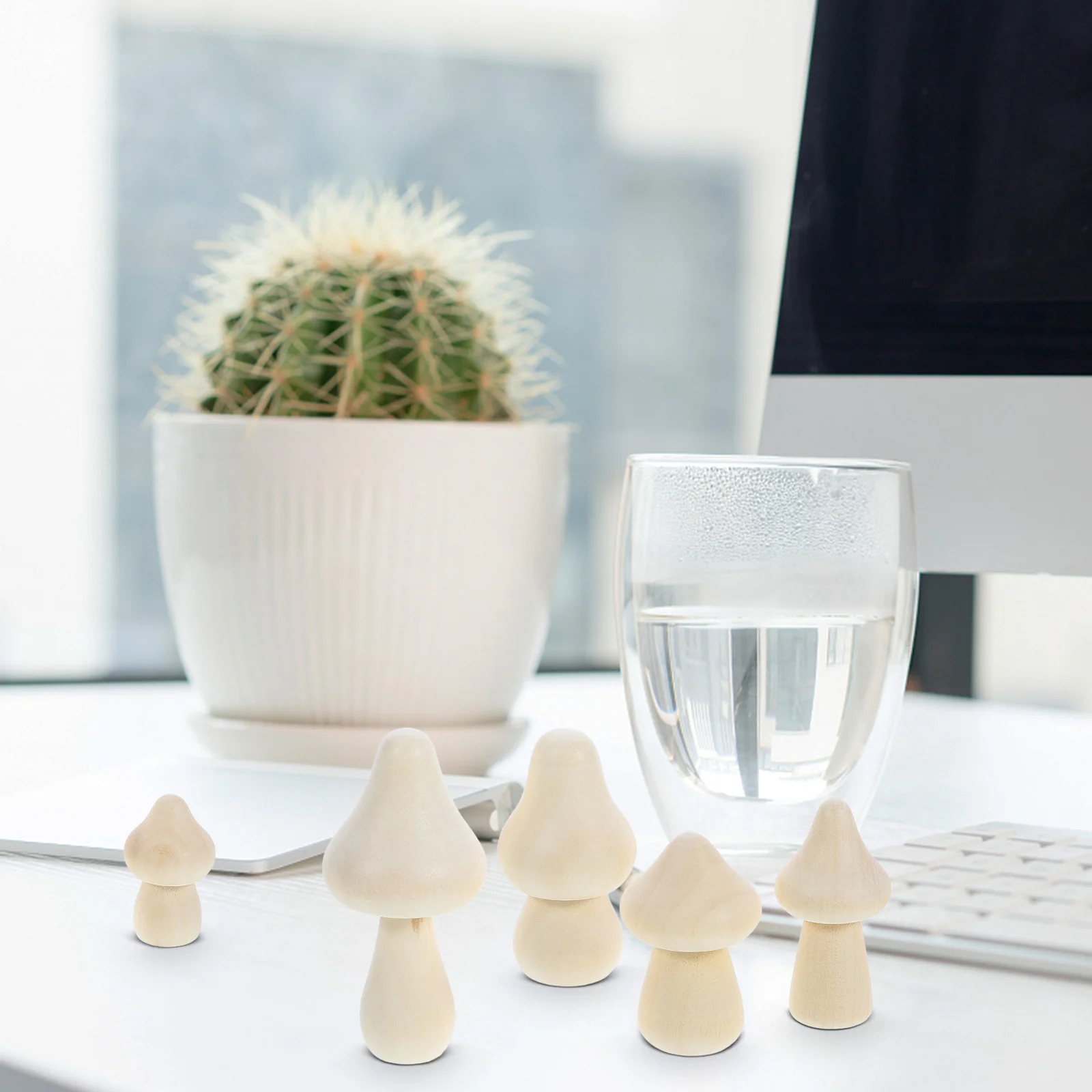 

20 шт. пустой грибной декор с каракулями, незавершенные деревянные грибы для DIY живопись, ремесленные проекты, миниатюрное украшение для дома и сада