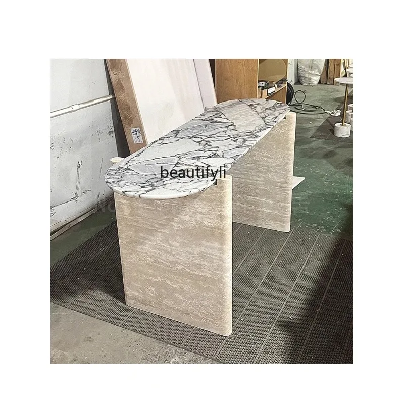 

Wabi Sand Wind Travertine Entrance Table Entrance Foyer By Villa Hotel Clubhouse Cream Wind Case