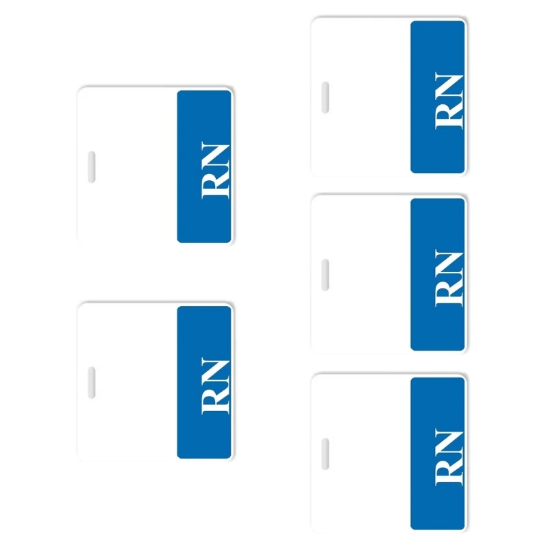 5Pcs Acrylic RN Badge For Registered Nurse Healthcare Staff Identification Badge Backer Card With Color Coded Text