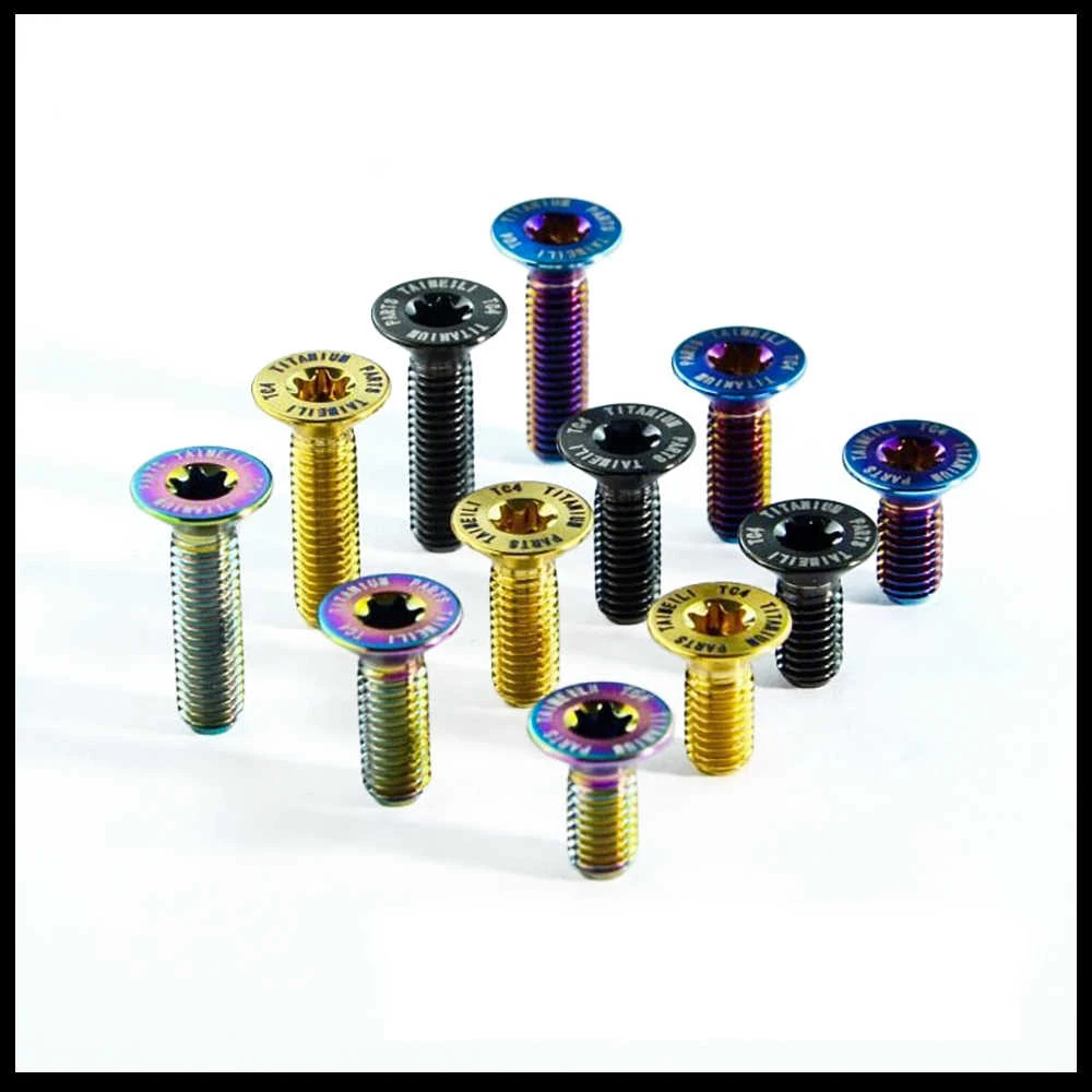1pcs T2 Series Inside Plum Flat Blossom Screw M5 M6 Torx Titanium Alloy Countersunk Head Screw Length 12/15/20/25/30/35/40/50mm