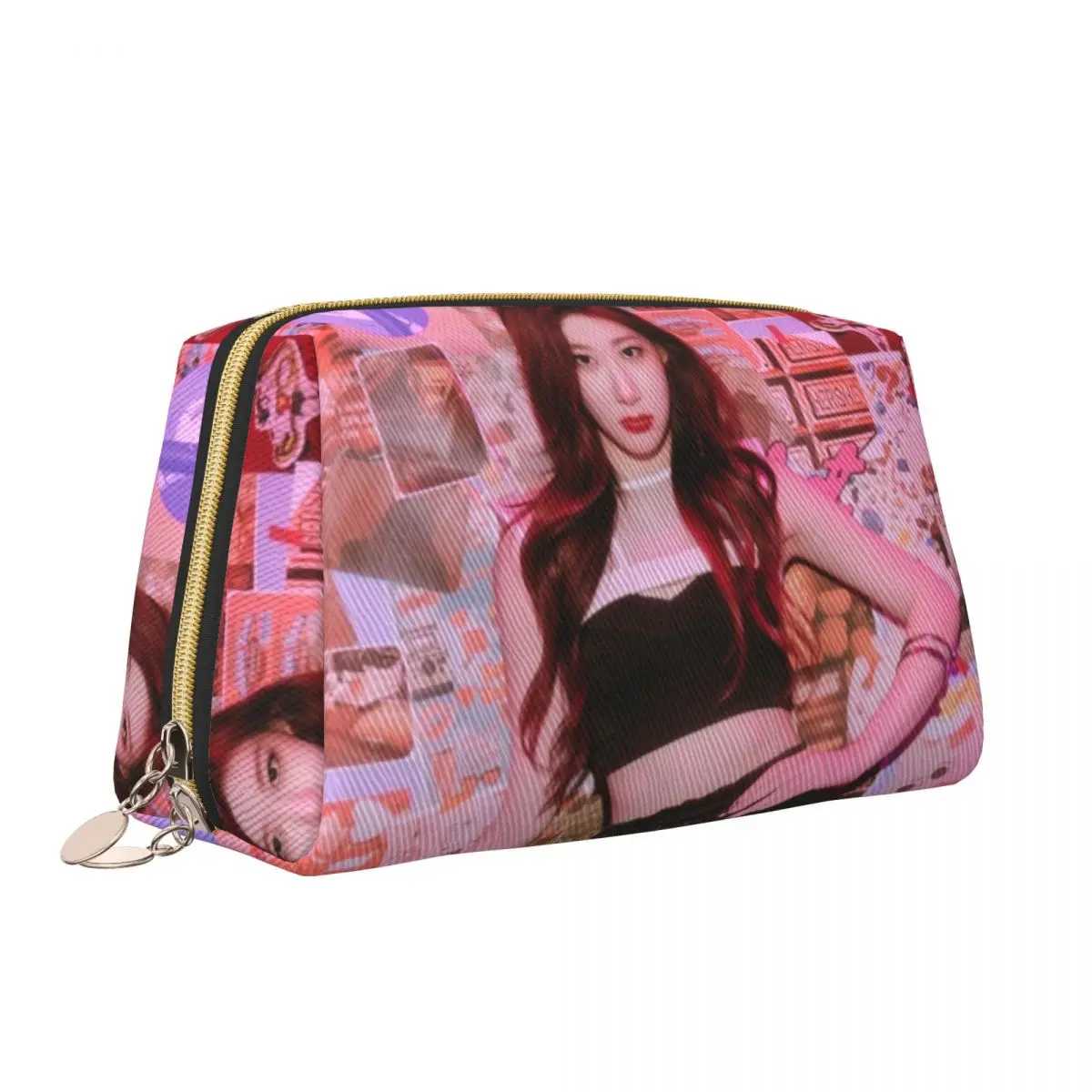 Custom ITZYS Kpop Star Girl Group Toiletry Bag for Women Makeup Cosmetic Organizer Ladies Beauty Storage Dopp Kit Box