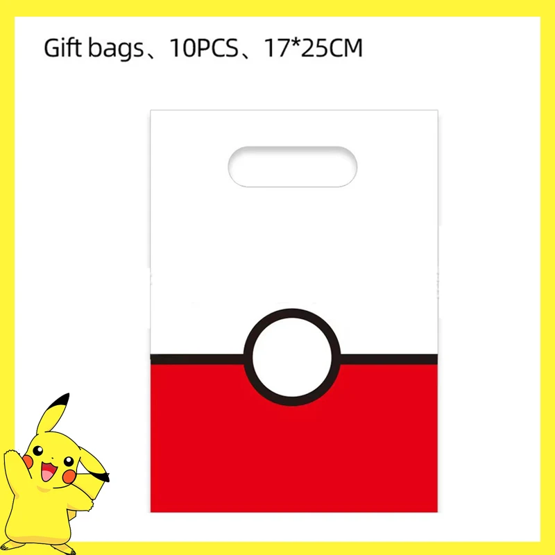 Pokemon Verjaardagsfeestje Decoratie Pikachu Wegwerp Servies Cup Servet Plaat Tafelkleed Baby Douche Cake Topper Vlag Ballonnen