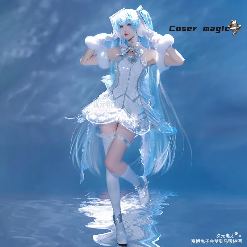 

Miku Cosplay Costume Women Graceful Gorgeous Formal Dress Headwear Socks Gloves Suit Halloween Carnival Stage Performese Clothes