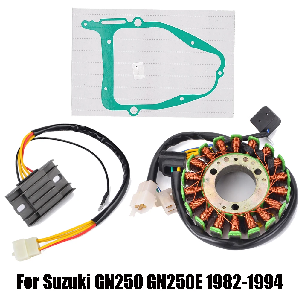 

For Suzuki GN250 GN250E Stator Coil Regulator rectifier For Suzuki GN 250 250E 1982-1994 1993 1992 1991 1990 with Gasket