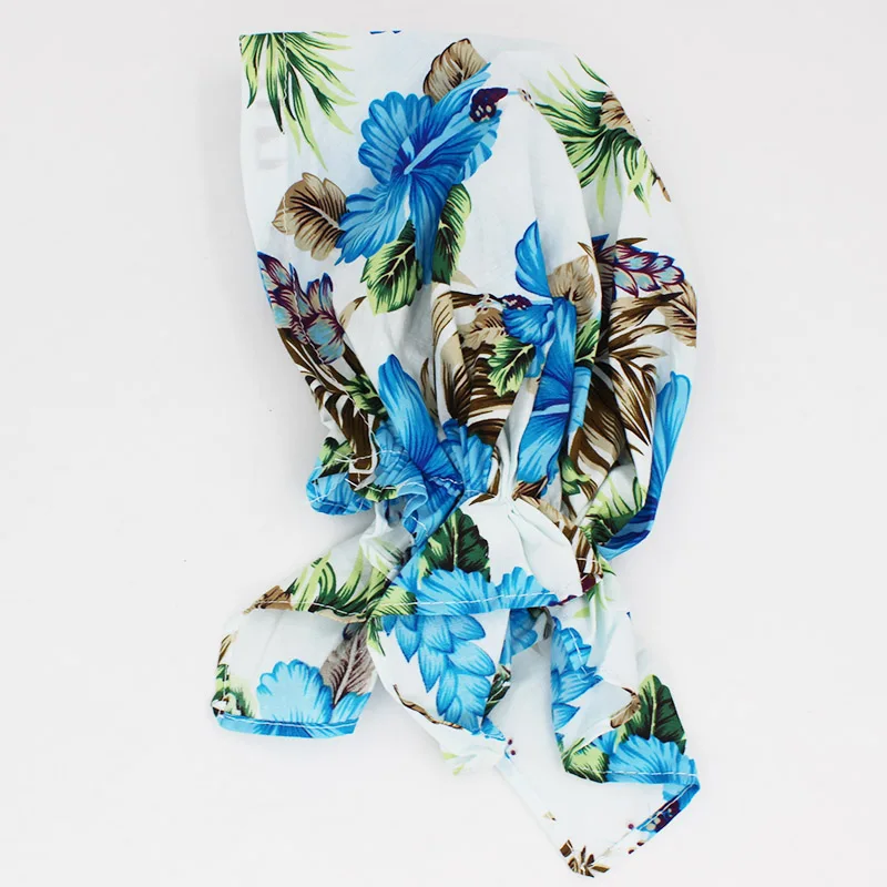 LOVINGSHA Girl Floral Bandanas Women Hip-hop Turban Cap Headwear Lady Rural Caps Female Fashion Headscarf Polyester HD008
