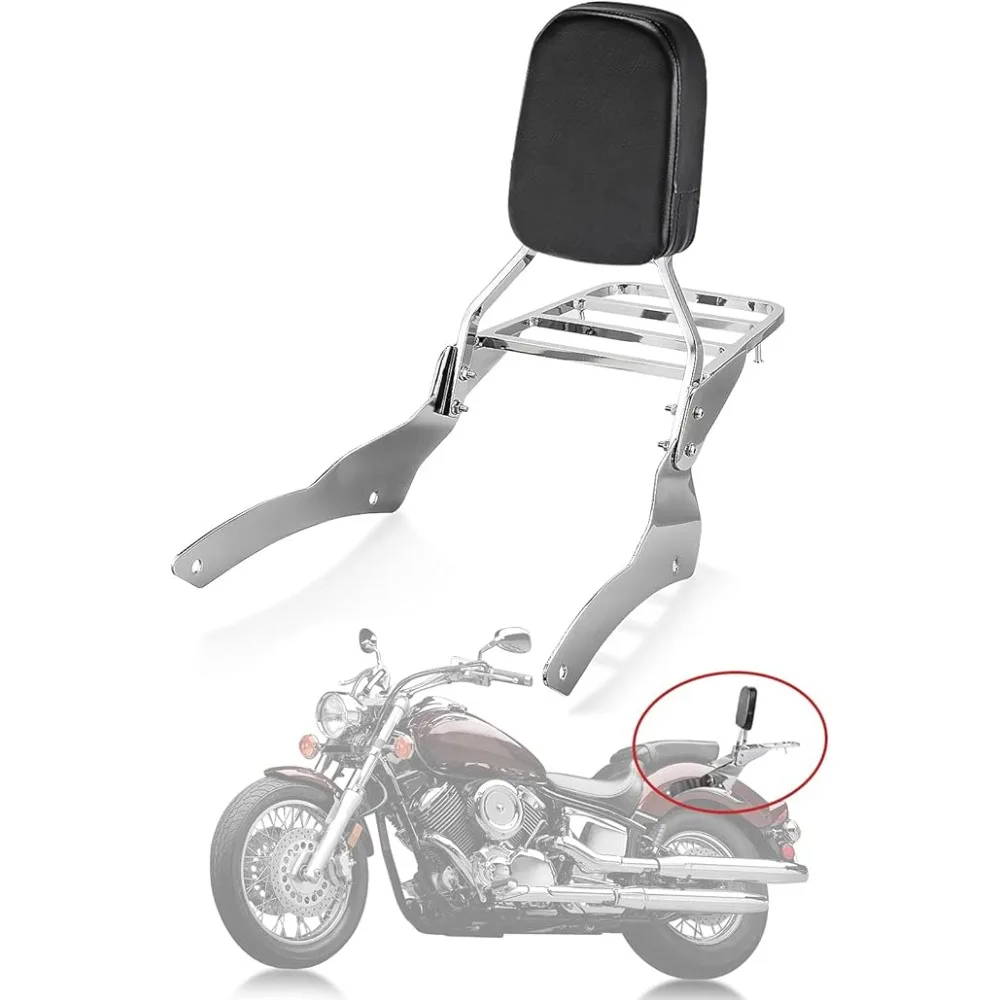 Motorcycle Rear Backrest Sissy Bar with Luggage Rack for  VStar 400 650 Classic Dragstar 400 650 Classic 1998-2018 Vstar XVS650A