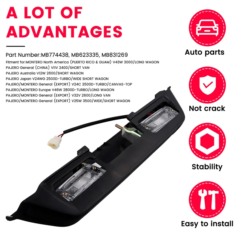 

AB96-MB774438 License Plate Lamp Assy Rear License Plate Light License Plate Light For Mitsubishi Montero 3.0 3.5