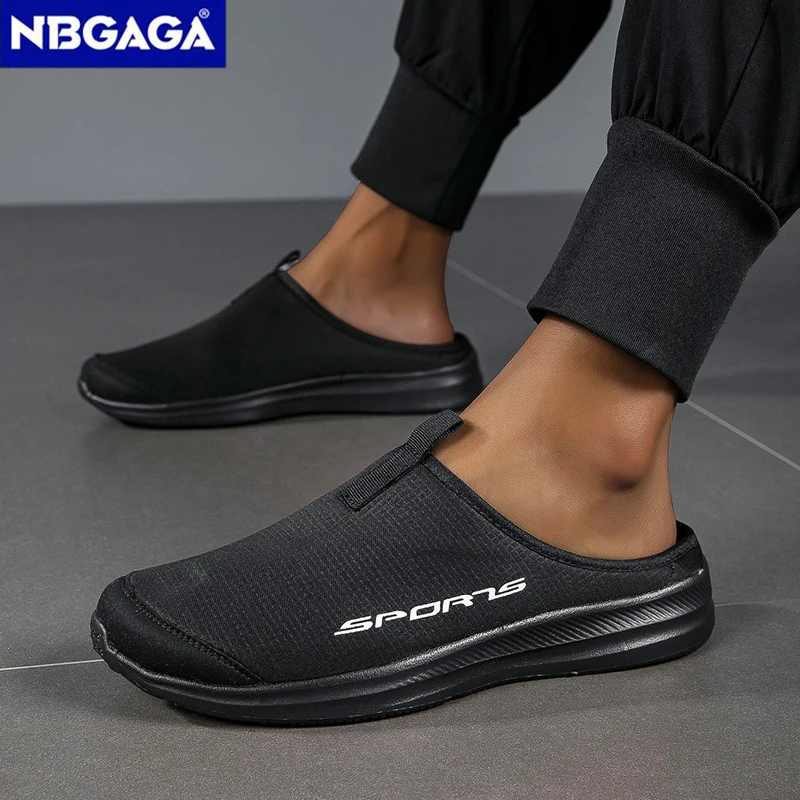 

Men's Summer Slip-On Shoes Lightweight Casual Half Slippers for Women's Outdoor Soft Bottom Support Walking Shoes Size 36-46