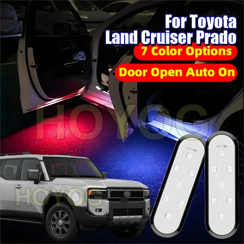 Fit for Toyota Land Cruiser Prado 2024-2026 LED Car Door Welcome Lamp for Entry Lighting with Type-C Charging