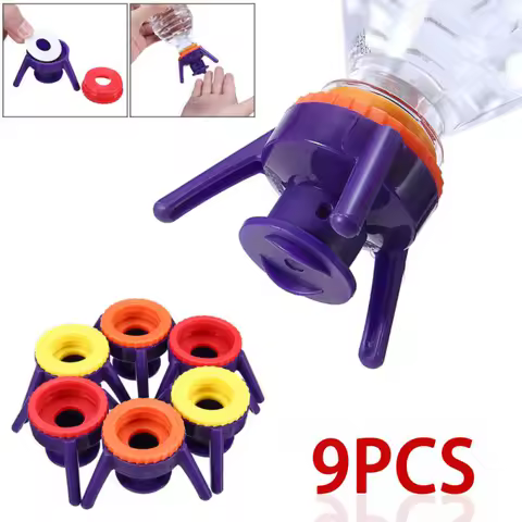 3/6/9pcs Toss It Bottle Cap Stand Kit Leak-proof Inverted Liquid Lid Set Easy To Pour Kitchen Bathroom Upside Down Stand Cover