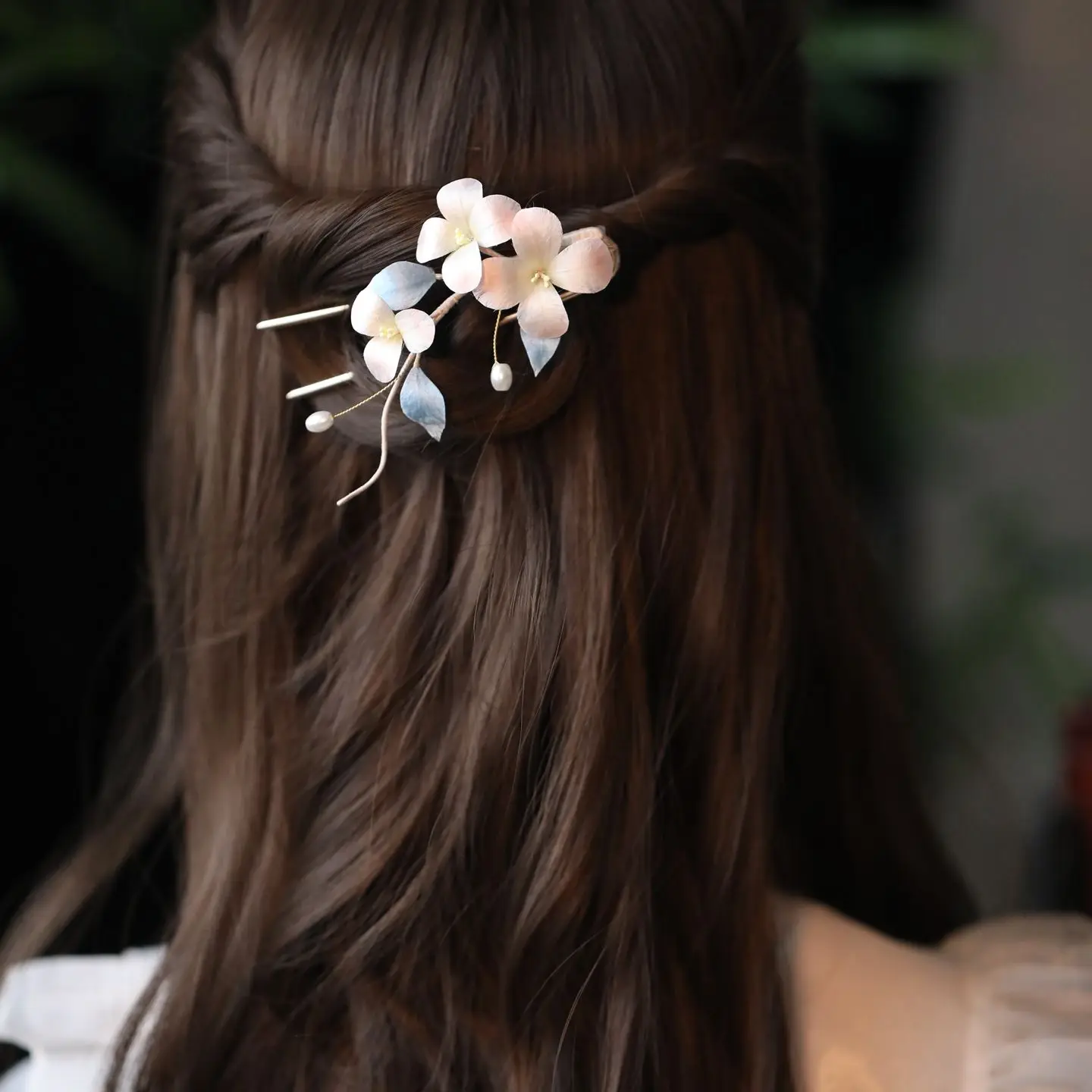 Original Non-Legacy Velvet Flower Hairpin Headwear Daily Fresh U-Shaped Hairpin Girl's Han Clothing Accessories