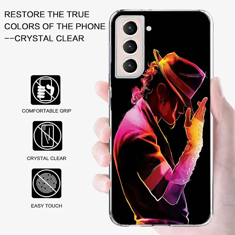 Michael Jackson Phone Case For Samsung Galaxy S24 S23 Ultra Capa Shell S22+ S21 Plus S20 FE S10 Lite S10E S9 S8 S7 Edge Cover Si