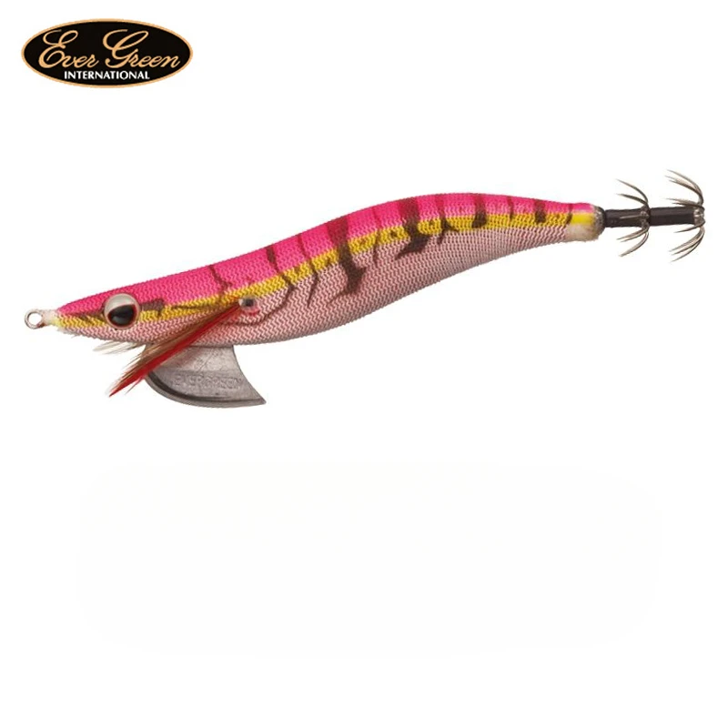 EVERGREEN EGI BANCHO 3.5XS 16.5G EGI JIG طعم الروبيان الخشبي طعم القلنسوة جثم Luya Lure #1