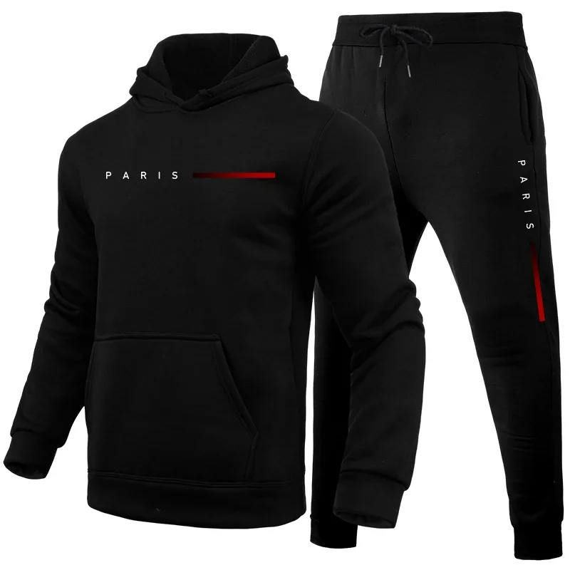 High Quality Men's Home Outdoor Comfortable Warm SportswearMale Casual Tracksuit 2pcs Set Urban Fashion Hoodies and Sweatpants