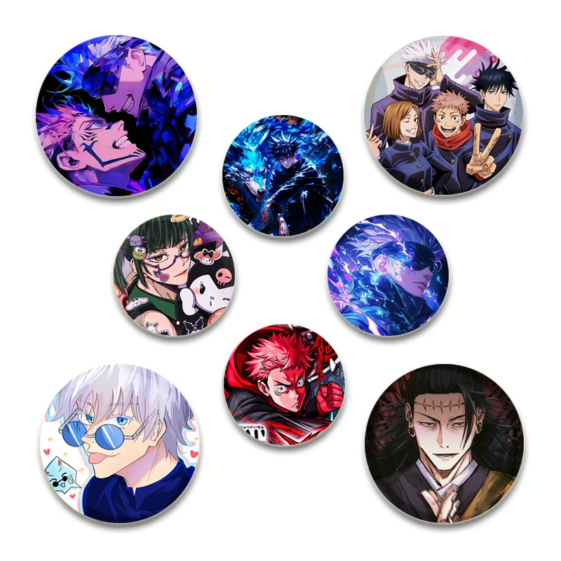 

58/44/32MM Anime Jujutsu Kaisen Lapel Pins Clothes Backpack Collar Decoration Brooches Cartoon Characters Badge Fashion Jewelry