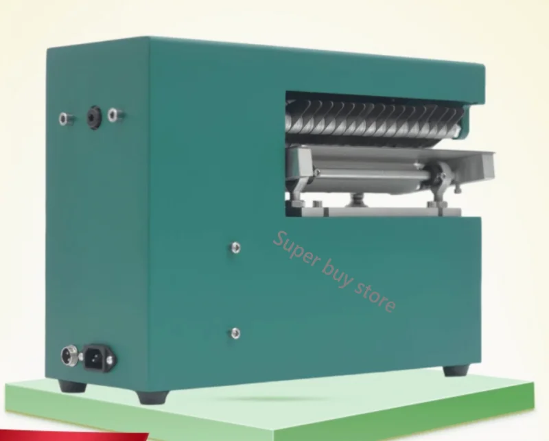 Automatic Double Head Leather Strip Cutting Machine Cutter with Foot Panel 20cm Width