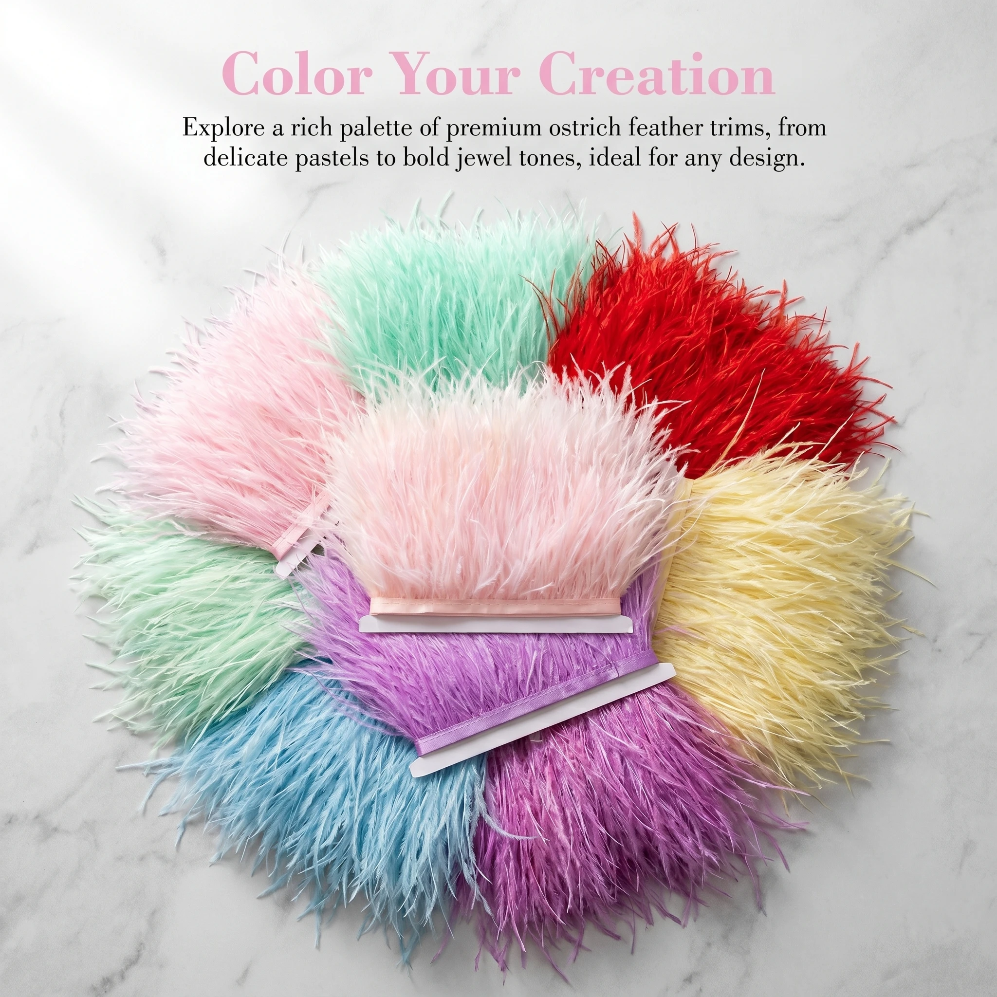 Wholesale Ostrich Feather Ribbon Trim 8-10cm 1-10M Natural Feather Fringe for Costume Wedding Dress DIY Sewing Craft Decoration