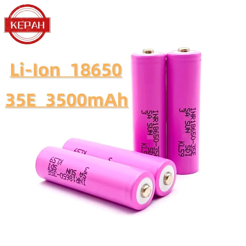 3500mAh 3.7V 25A high-power 18650 35E prime mover Li-Ion battery, suitable for flashlights and other electronic devices+charger