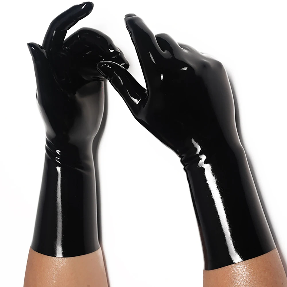 Guantes cortos de goma de látex Natural para hombre y mujer, guantes cortos para Cosplay, accesorio de disfraces