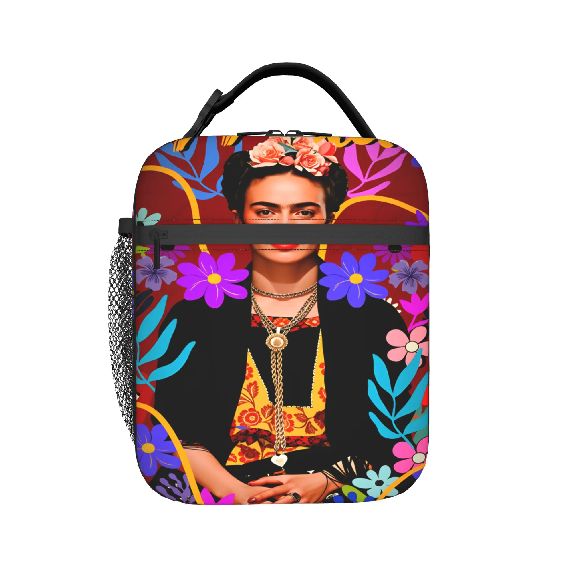 Fridas Mexican Artist Lunch Bag  Convenient Lunch Box Child Travel Print Cooler Bag Fashion Waterproof Thermal Tote Handbags