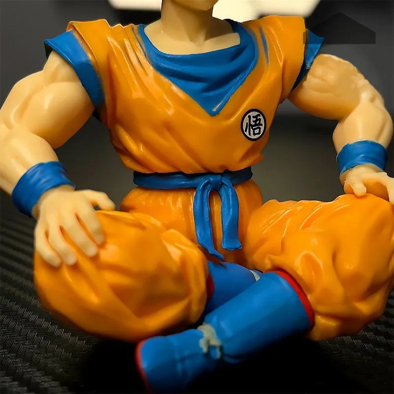 13cm Bandai Dragon Ball Z Anime Figure Sitting Position Son Goku Super Saiyan Action Figure Collection Model Doll Child Toy Gift image 6