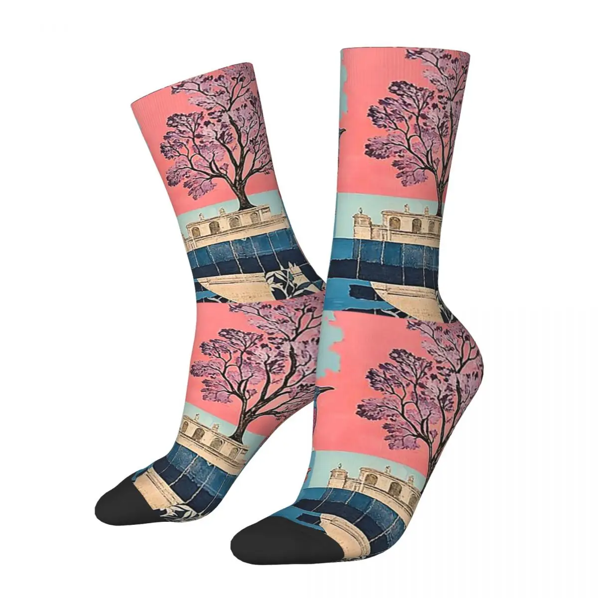 جوارب Beyond The Blossoms جوارب Harajuku عالية الجودة لجميع المواسم جوارب طويلة إكسسوارات لهدايا عيد الميلاد للجنسين