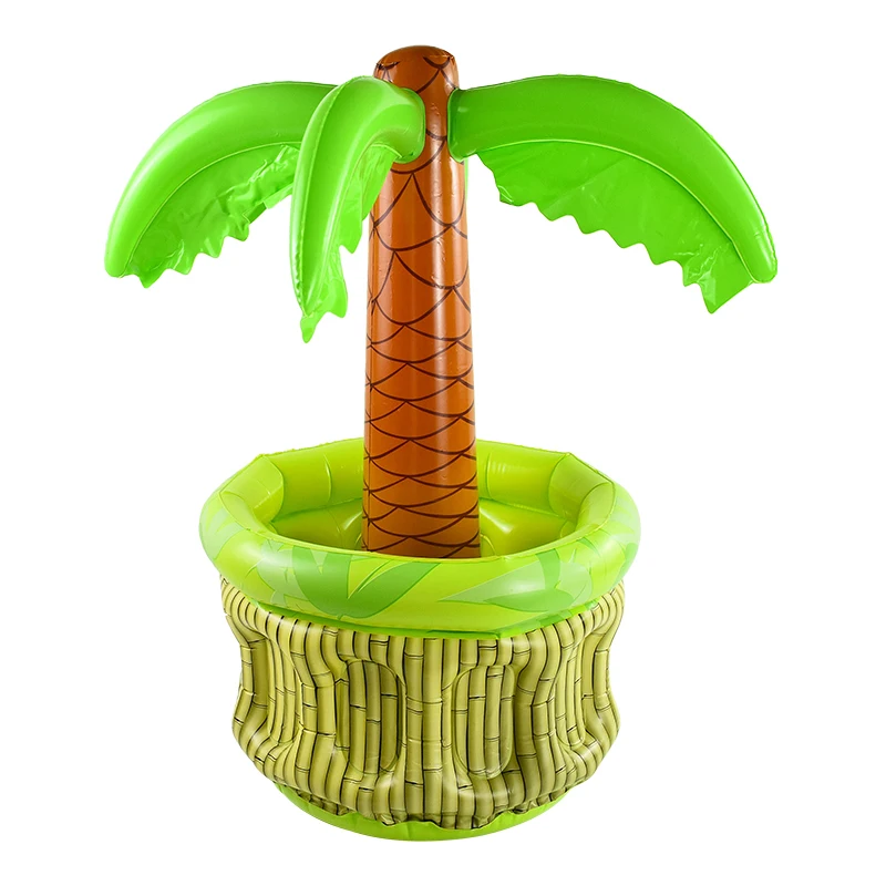 

2024 Summer Inflatable Coconut Tree Ice Bucket Hawaii Beach Party Beverage Cooler Drink Holder Outdoor BBQ Beer Ice Bucket Toy