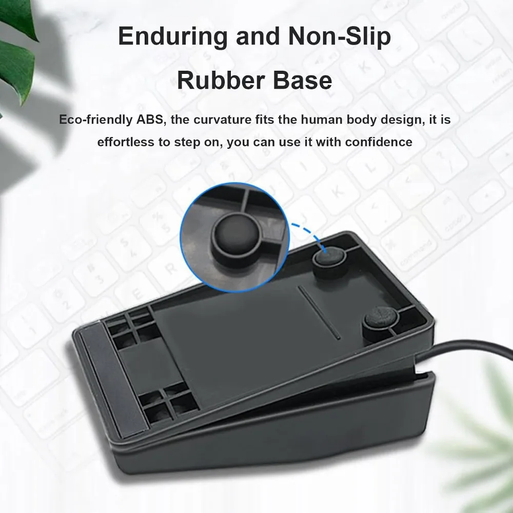 Ergonomic USB Foot Pedal Single One Key Programmable Gaming Foot Controller Foot Pedal Switch Sheet Music Page Turner