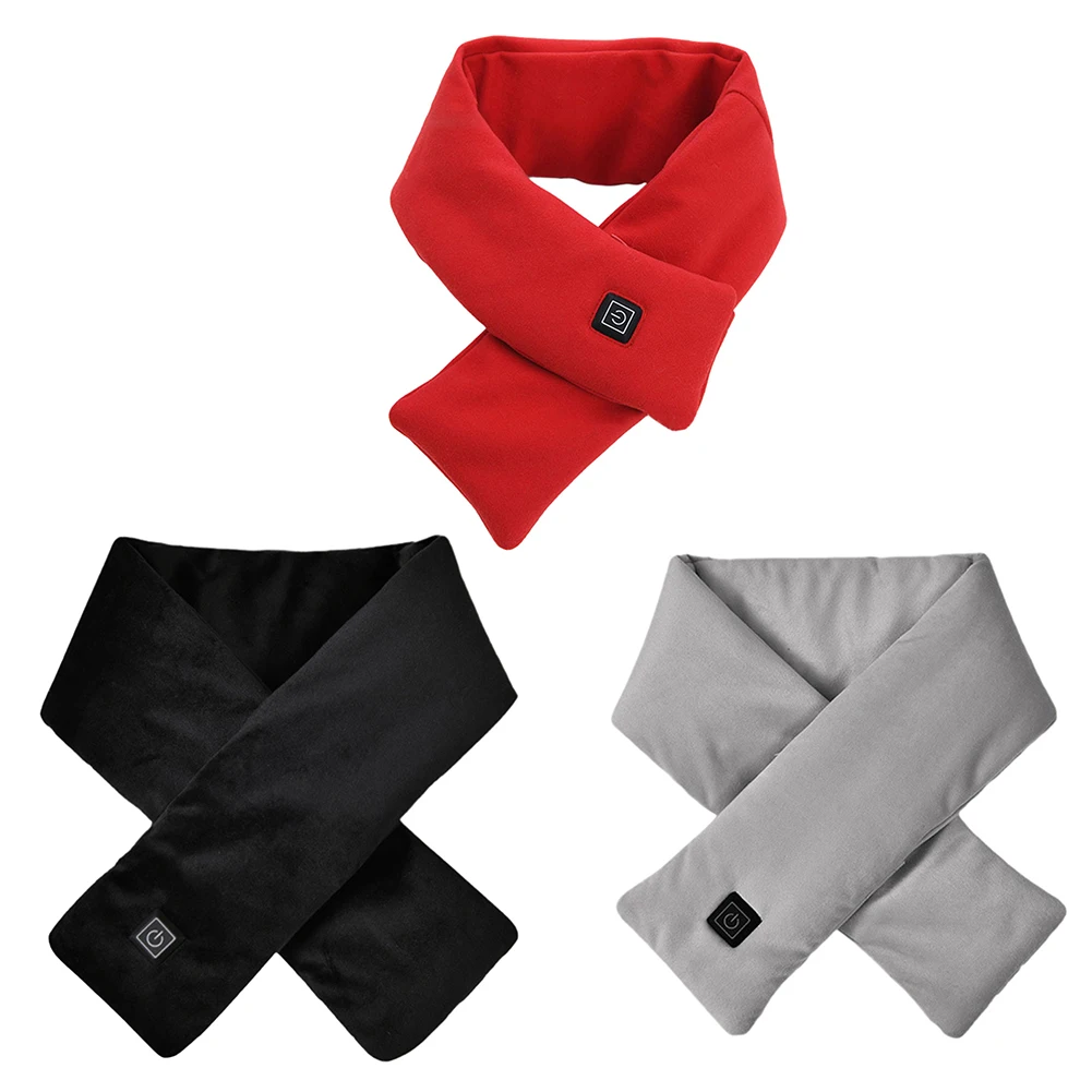 Warm Heated Scarf USB Charging Electric Heating Scarf Cold-Proof Electric Heated Scarf Washable for Climbing Hiking Cycling