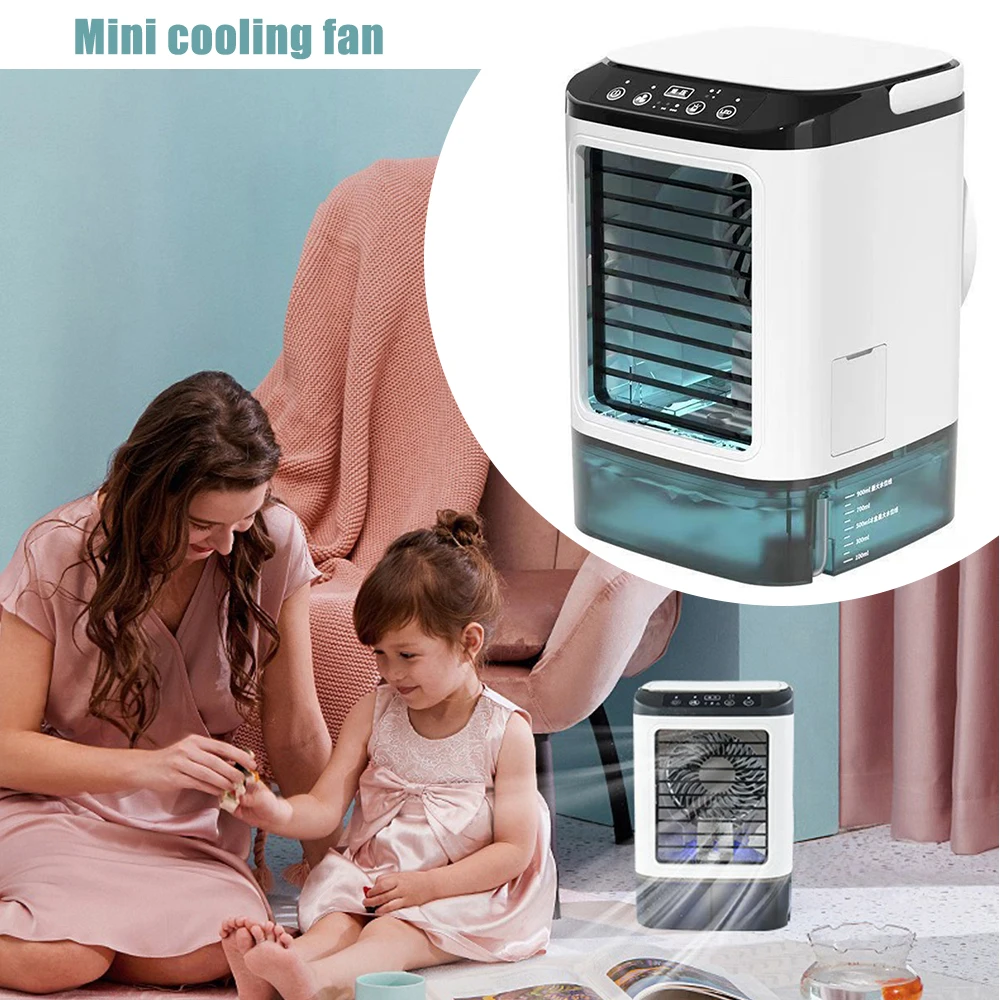 Portable Mobile Mini USB Cold Air Cooler Household Misting Humidifying Cooling Fan Small Air Condition Fan For Office Daily Home view 6