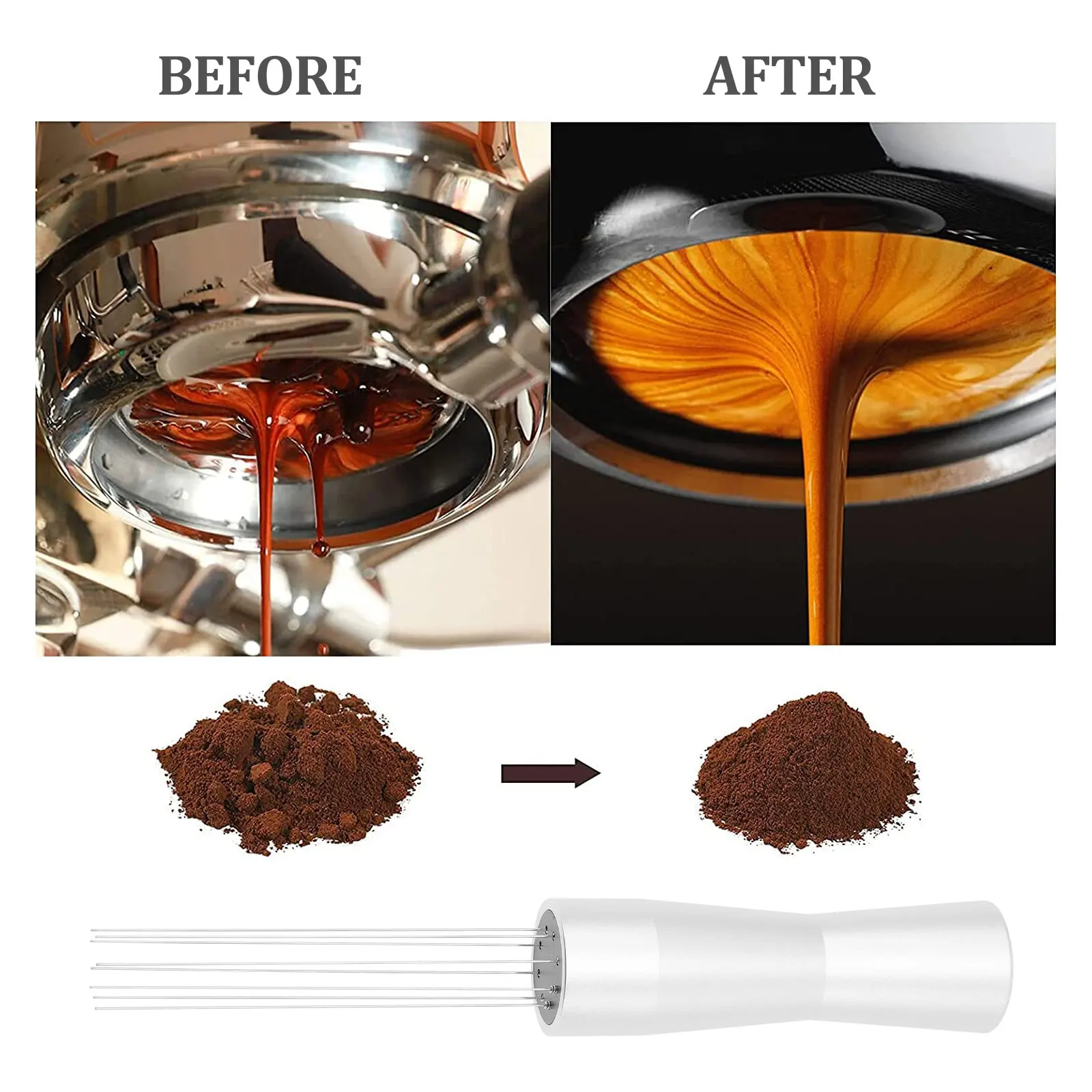 

Espresso Stirrer Coffee Powder Dispersion Tool Even Distribution Non-Slip Handle Reusable Coffee Brewer Accessory Home Hotel