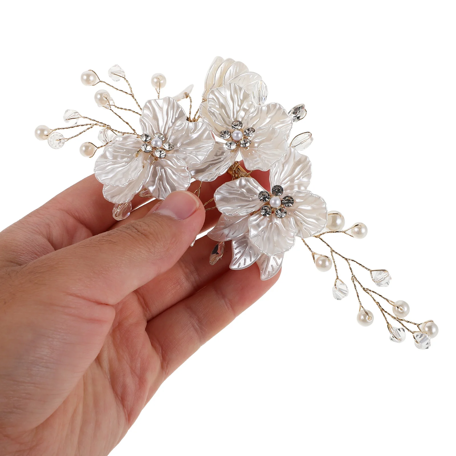 

2Pcs Bridal Hair Clips Pearl Rhinestone Wedding Jewelry Bridesmaid Flower Headpieces Updo Styling Comfortable Fit