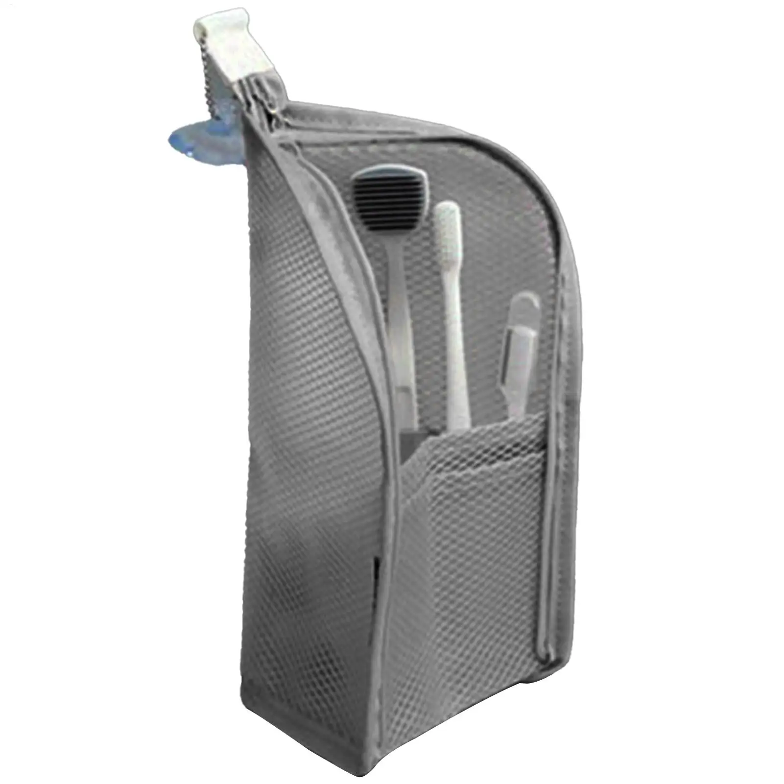 1pc Standing Makeup Bag Foldable Hangable Organizer Pouch Travel Upright Makeup Pouch For Toothbrush Toothpaste Facial Cleanser