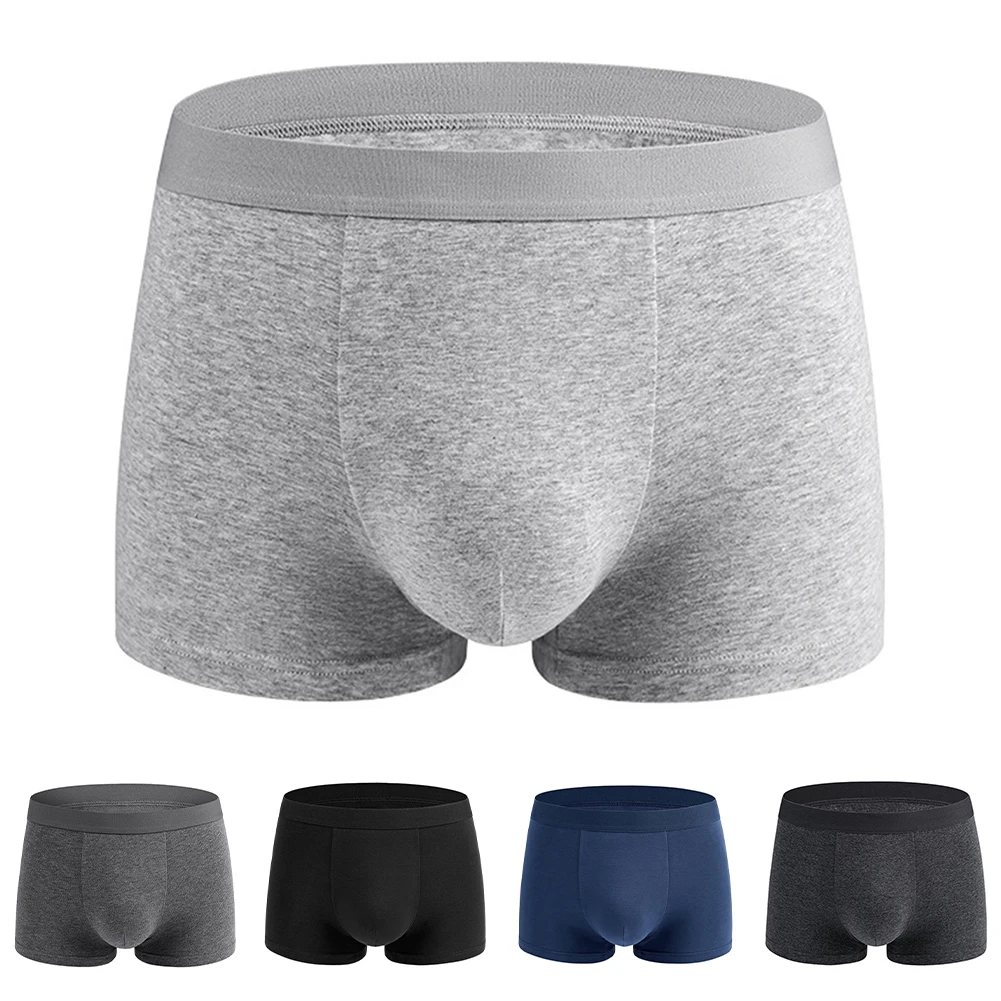 

Men Solid Color Cotton Breathable Underwear Underpants Panties Trunks Boxershort Stretch Comfortable Long Boxershorts Male