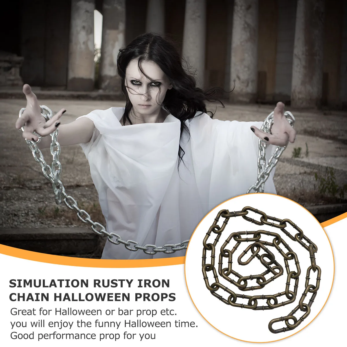 

Halloween Party Decorations Simulated Iron Chain Chains Horror Props Shackles Golden