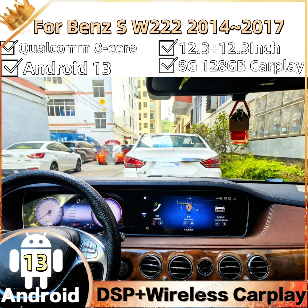 Qualcomm Radio Android For Mercedes-Benz S W222 2014~2017 Multimedia GPS Navigation Stereo Car Intelligent System IPS Head Unit