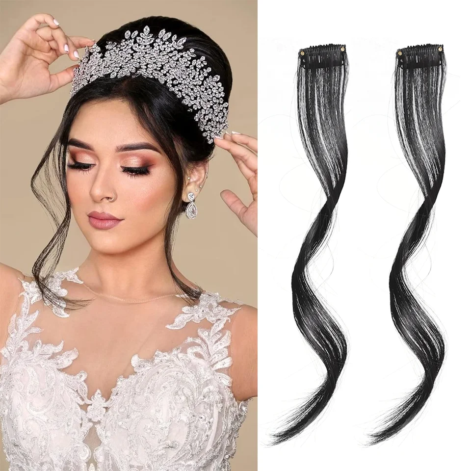 

LUPU Chic 10'14-дюймовая челка на клипсе с висками — синтетические вьющиеся волнистые шиньоны для женщин, универсальные и легко стильные