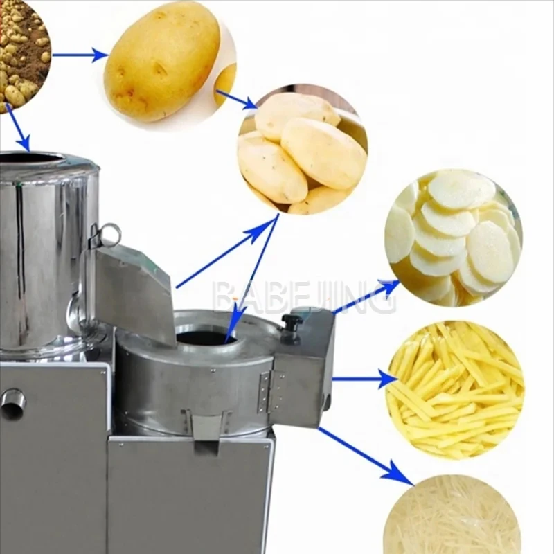 BABEJING Fully Automatic Potato Cleaning And Peeling Machine, Taro And Potato Slicing Machine