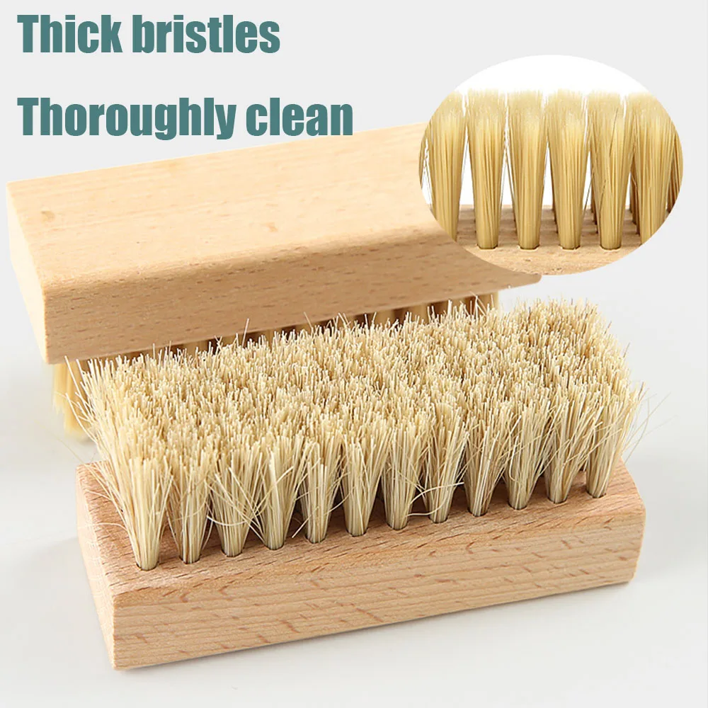 Solid wood soft bristle brush, horsehair shoe brush, shoe cleaning brush, nylon wire brush, pig hair plastic wire brush