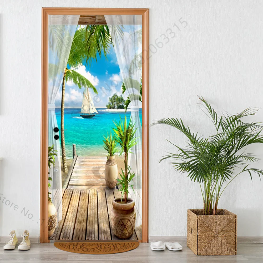 Simulation 3D Stairs Path Door Sticker Removable Large Home Decoration WallSticker Bedroom Living Room Waterproof Wall Mural