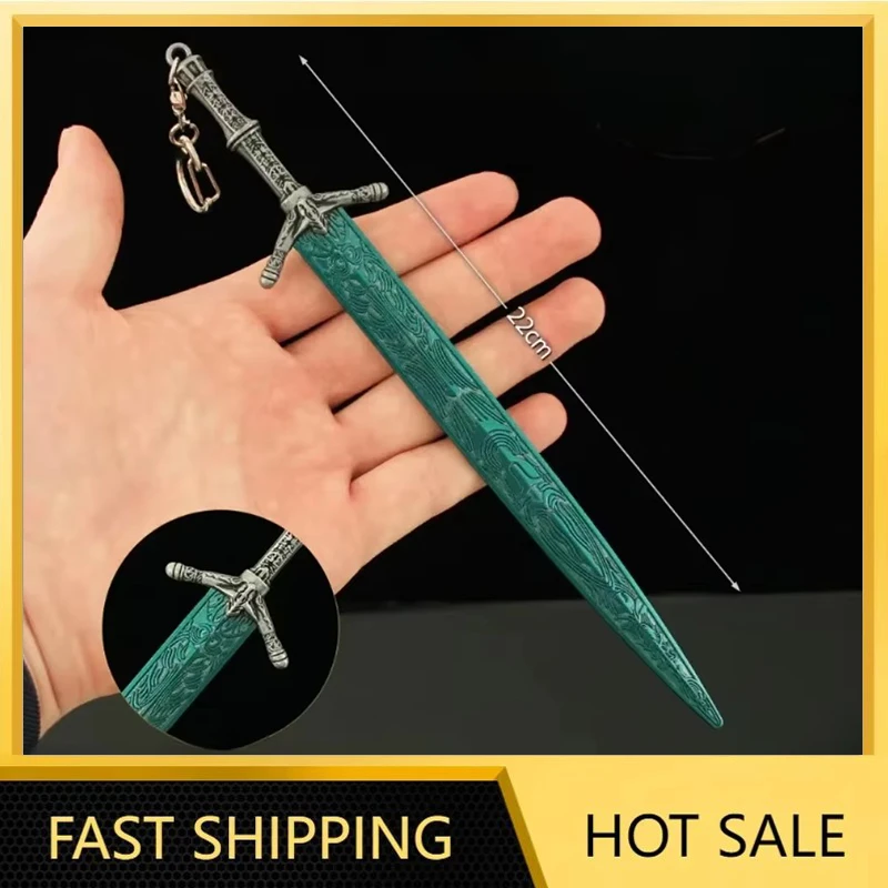 22cm | Épée au clair de lune Ludwig, 30cm, périphérie de jeu ER japonais, rivières de sang, modèle Katana en métal, artisanat de bureau, jouets, Collections