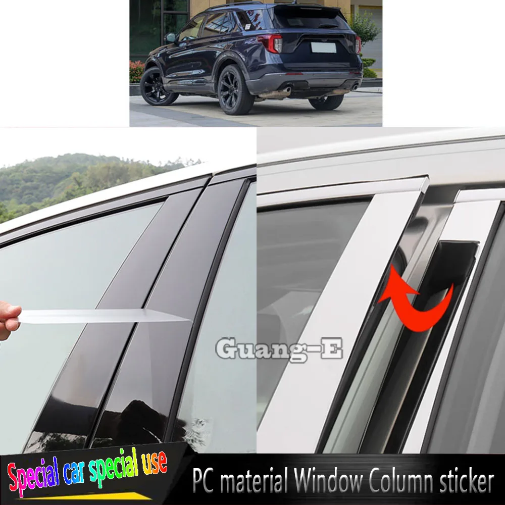 Für Ford Explorer U625 2020 2021 2022-2024 Auto TPU/Glänzende Spiegel-Säulenabdeckung Türverkleidung Fensterzierleiste Aufkleber Zubehör