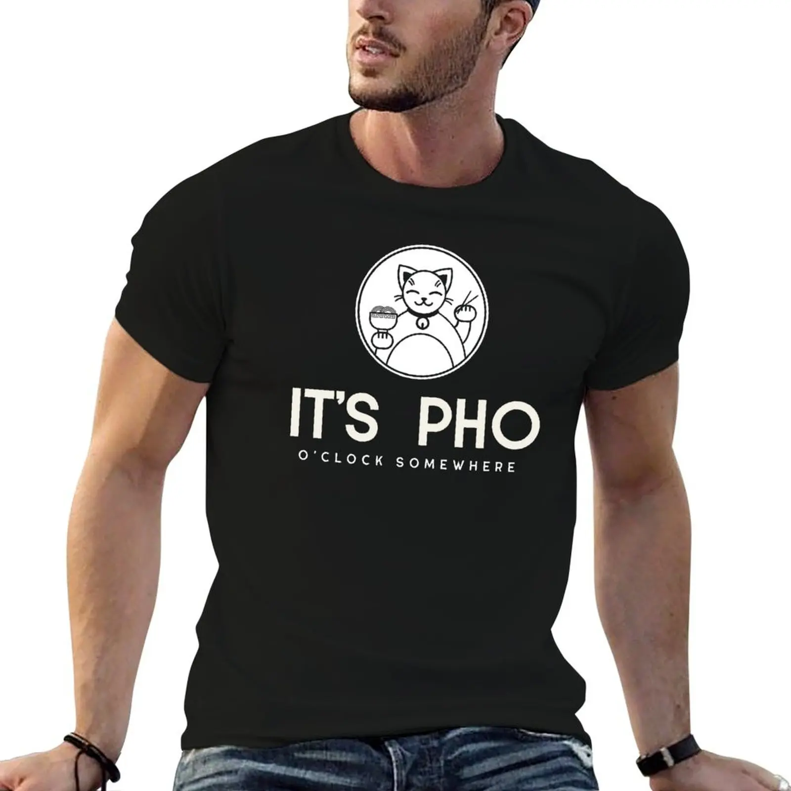 Its Pho Oclock Somewhere T-Shirt Summer Print Short Sleeve Tee